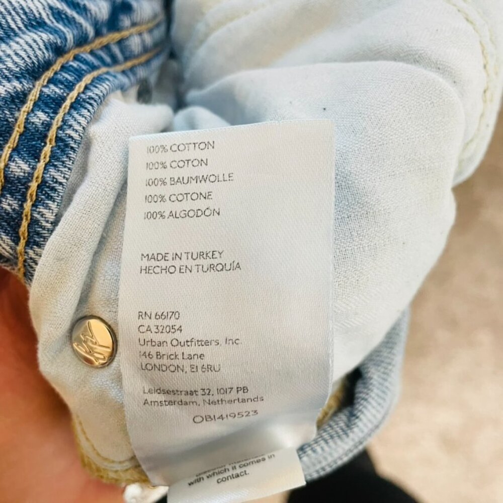 We The Free Blue Light Wash Button Fly Straight Leg Denim Jeans | Size 27 - Picture 6 of 6